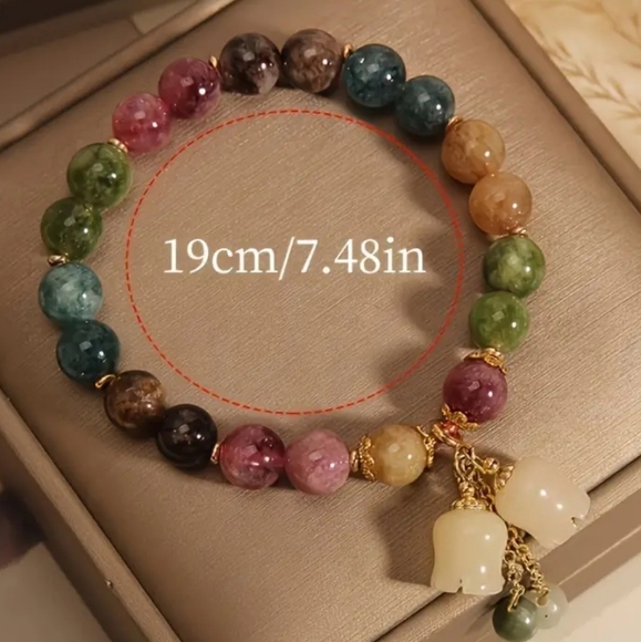 CHIC AMETHYSTS BEAD BRACELET WITH FLOWER - Picture 3 of 3